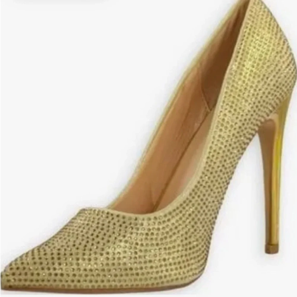 Lauren Lorraine Gold Rhinestone Heels - Picture 2 of 9